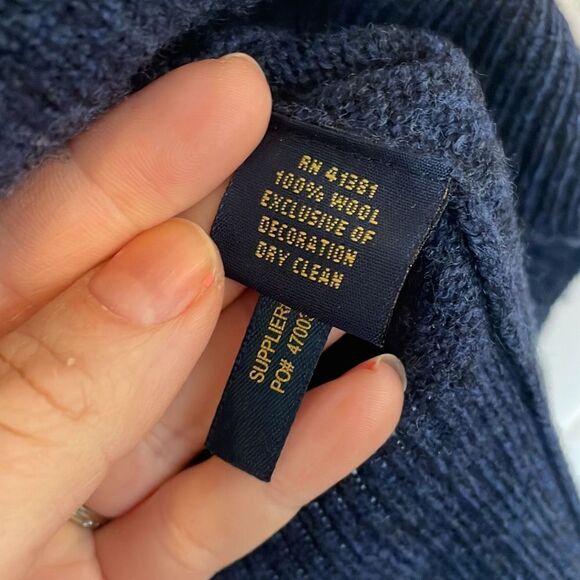 Polo Ralph Lauren XL blue 100% wool vneck sweater - Picture 5 of 10